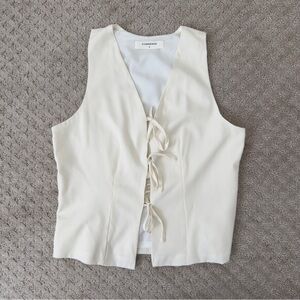 Commense Cream tie-front vest top